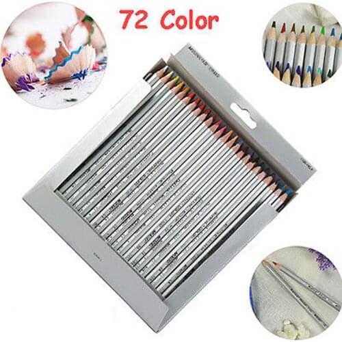 10/72 Colors Oily Colour Artistic Lead Brush Sketch Wood Pencils Set Hand-Painted School Art Supplies For Drawing Products Craft
