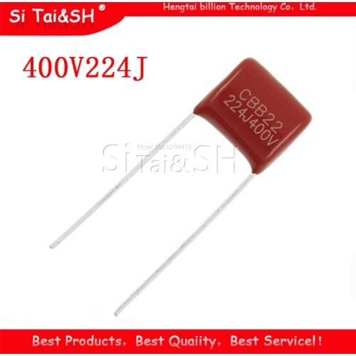 20PCS 400V224J 400V 0.22UF 220NF 400V 224J 224 CBB P10 Polypropylene film capacitor