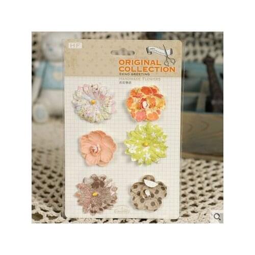 4styles 2pack/lot 3D creative artificial flowers Decorative flowers handmade paper flowers DIY Scrapbooking / photo book / gift