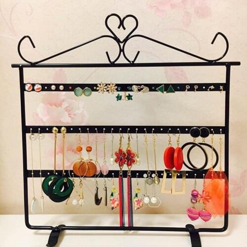 70% Hot Sale 72 Holes Metal Earring Necklace Display Holder Jewelry Stand Rack Organizer