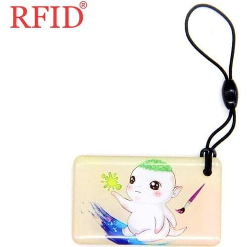 UID S50 1K 13.56Mhz Changeable Rewritable RFID IC Card Keyfob Animation Pattern Token Tag Badge Keychain Access Control Card 1