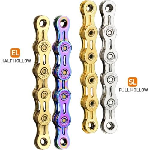 Sports Bicycle Chain 6 7 8 9 10 11 Speed Velocidade Titanium Rainbow Gold Silver Mountain Road Bike MTB Chains Part 116 Links