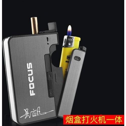 Automatic Cigarette Case Portable Business Women Men Cigarette Boxes Lighter Can Be Stored Fashion Gift 2020 E0958