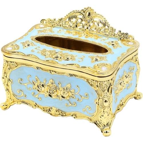 Home Retro Chair Shape 3D Carving Flower Tissue Box Paper Towel Holder Organizer