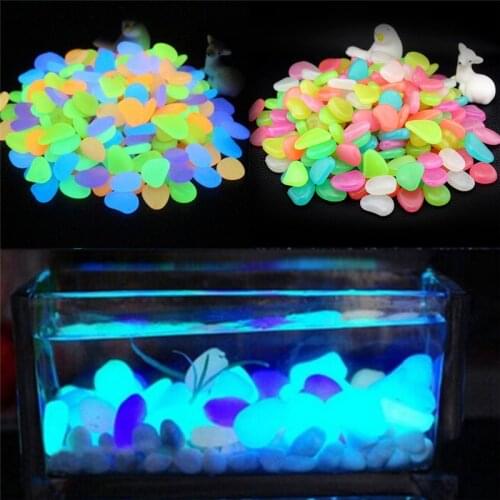 10pcs/lot Luminous Pebbles Rocks Garden Ornaments Stone Glow In The Dark GardenFor Walkways Fish Tank Decorations