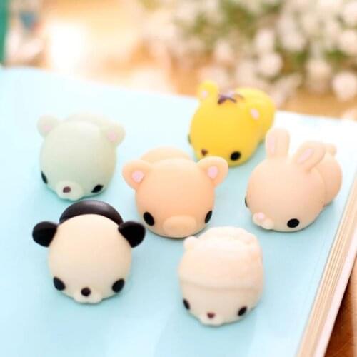 Kawaii Mini Animals Mochi Squishy Panda Chicken Duck Sheep Pig Rabbit Tiger Soft Phone Accessories Squeeze Stretchy Kids Toy