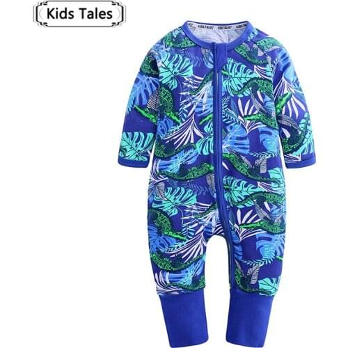 Newborn Baby Boy Girl Long Sleeve Cartoon Animal Romper Jumpsuit Outfits Zipper Clothes 0-24M Bodysuit for Girls Infant Costumes