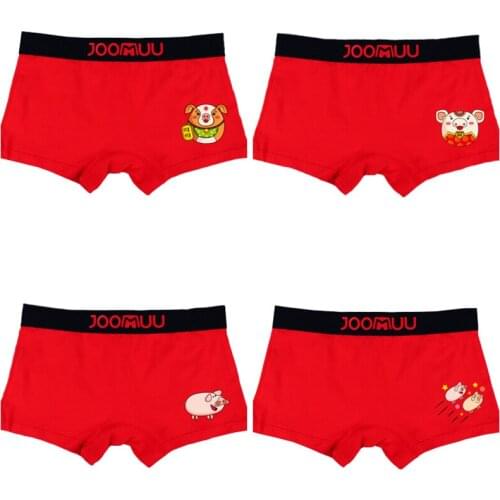 3pcs Red Underwear Women Cartoon Ping Print Boyshort Tomboy Trans Les Lesbian Shorts Boxer Briefs Knickers Underpants Panties