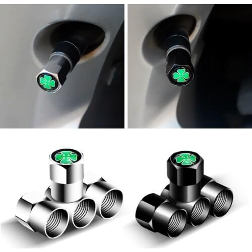 Four Leaf Clover Valve Caps For Alfa Romeo 147 155 56 GT 159 Stelvio Mito Giulia Giulietta Wheel Tire Stem Cover Accessories Car