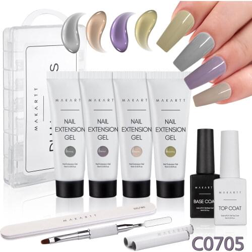 Makartt Poly Nail Extension Kit, High Tea Nail Extension Gel Fall Winter Collection Builder Extension Gel Nail Enhancement