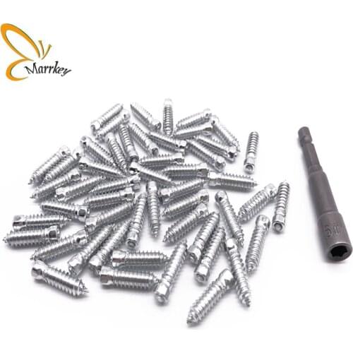 Marrkey 500PCS 25mm Spikes for Tires/Tire Studs/Snow Chians/Screw-in Studs for Tractors/Compact Loaders/Forklift/ATV/Mining