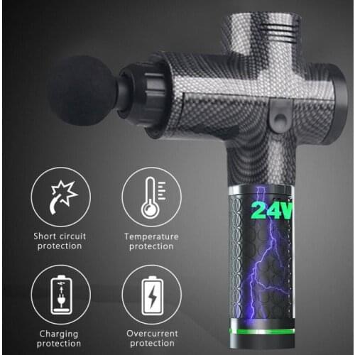 LCD Display Massage Gun 4 Heads Deep Muscle Massager Muscle Pain Body Massage Exercising Relaxation Slimming Shaping Pain Relief