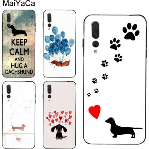 Cartoon Dachshund Sausage Dog Case For Huawei P30 Pro P20 P40 Mate 20 Lite P Smart 2019 Nova 5T Honor 8A 8X 9X 10i 20