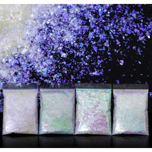 4Pc 50G Mermaid Chunky Iridescent Glitter Sequins Kit For Nail Art Decorations Design AB Irregular Bulk Flakes DIY Manicure Tips