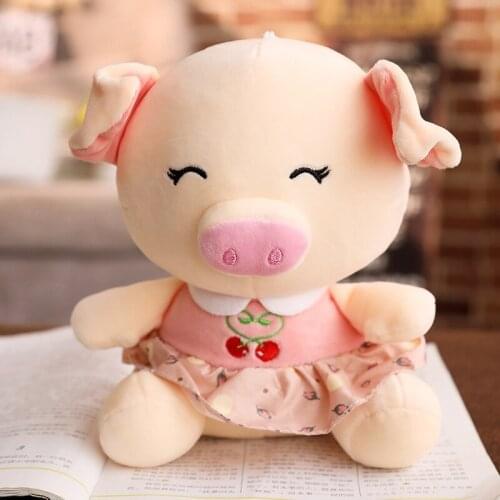 New 22cm Cartoon Soft Stuffed Pig Plush Toys Pillow Baby Appease Sleeping Doll Cotton Girl Stuffed Plush Animals Toys Store