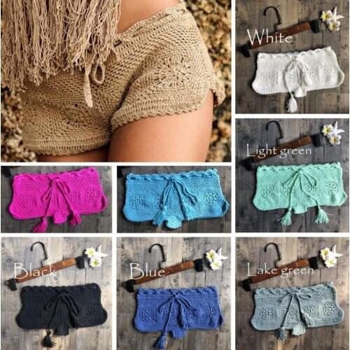 New Women Crochet Mini Sexy Slim Cotton Shorts Summer Beach Swimming Surf Board Casual Shorts Bikini Bottoms Handmade