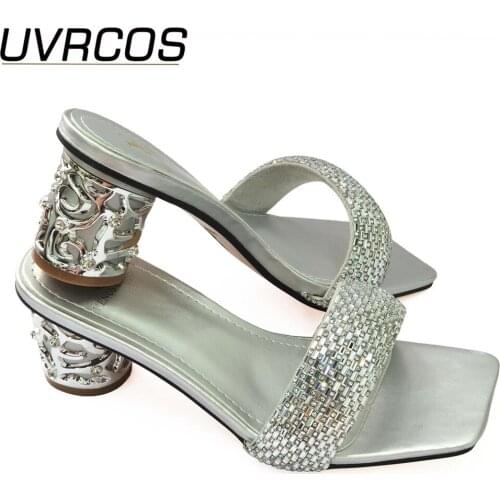 New African Wedding Women Shoe Med Heels Italian Shoes Ladies Dress Shoes Shoe for Women 2021 Fashion Women Open Toe Shoes