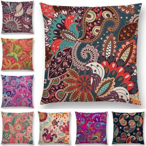 Paisley Mandala Decorative Pattern Flower Plants National Style Geometry Stripe Dream Good Cushion Cover Sofa Throw Pillow Case