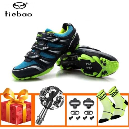 Tiebao Professional MTB Cycling Shoes Outdoor Athletic Racing Bike Shoes self-locking Bicycle Shoes SPD Cleated pedals sneakers