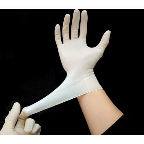 Industrial Nitrile Gloves Latex Free Powder FreeTextured Disposable Box of 100 (White)