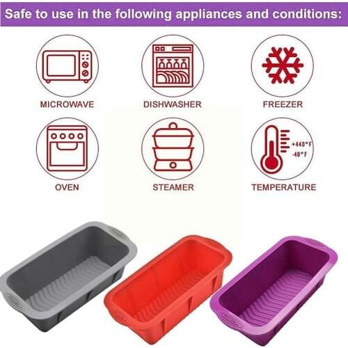 Rectangular Silicone Bread Pan Mold Bread Toast Candy Dishes Baking Loaf Pastry Tools Mold Tools Form PansBaking Bakeware K3A2