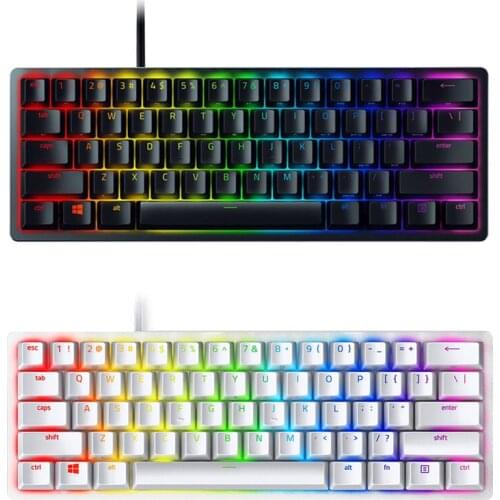 Razer Huntsman Mini - Clicky/Linear Switch, US Layout, 60% Gaming Keyboard with Optical Switch.Doubleshot PBT Keycaps