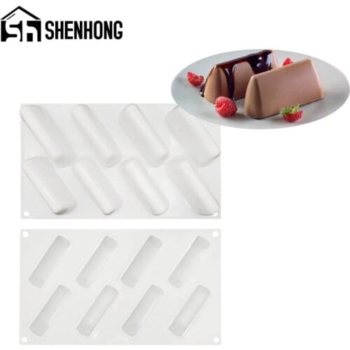 SHENHONG Silicone Cake Mold Milky 8 Cavity Pastry Pan Shoulder Bag Shaped Mousse Dessert Mould Cake Decoration Baking Tools