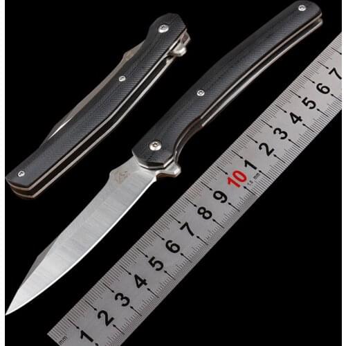 G10 Folding Knife CS GO Outdoor Self-Defense Knifves 58 HRC High Hardness Portable Fruit Knife Multi-functional Utility Knife