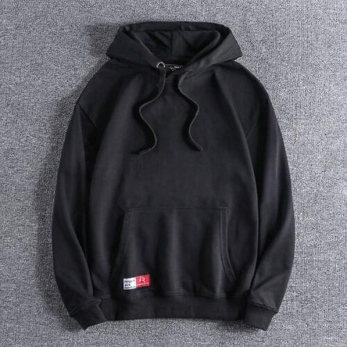 2020 Autumn Winter Mens Fashion 100% Cotton British Retro Youth Loose Hoodies Slim Fit Hooded Pullover Sports Top