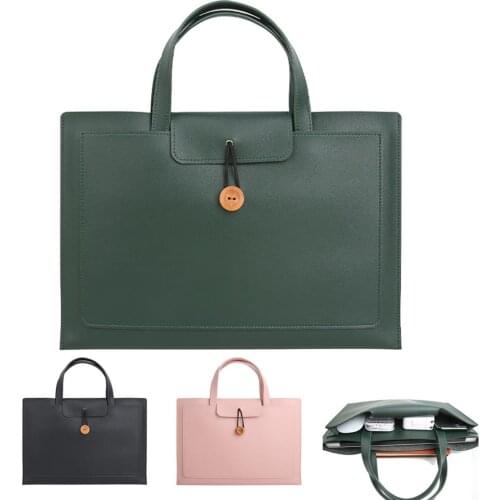 For 12 13.3 14 15 inch Universal Notebook Laptop Handbag PVC Leather Sleeve Case Bag For Macbook Lenovo HP Dell ASUS Laptops