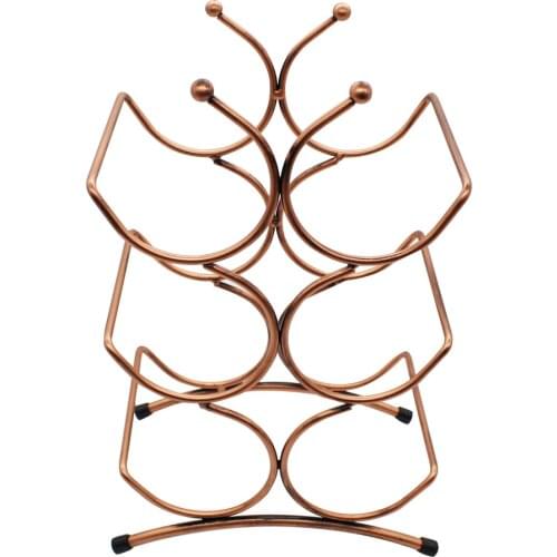 Wine Holders Home Decoration Accessories Wine Decoration European Wrought Iron Brown Wine Rack Six Bottles Of Creative Vintage