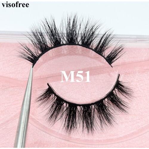 Visofree Mink Lashes 3D Mink Eyelashes Cruelty free Lashes Handmade Reusable Natural Eyelashes Popular False Lashes Makeup M51