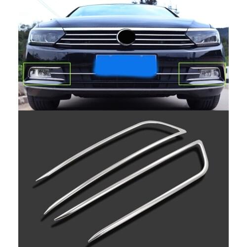 High Quality Stainless steel Front Fog lamps cover Trim Fog lamp shade Trim For Volkswagen VW Passat B8 and B8 Variant 2pcs