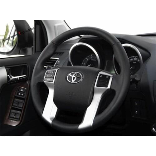 Yimaautotrims Interior Refit Kit Fit For Toyota Land Cruiser Prado FJ150 2014 - 2020 Car Steering Wheel Bottom Cover Trim