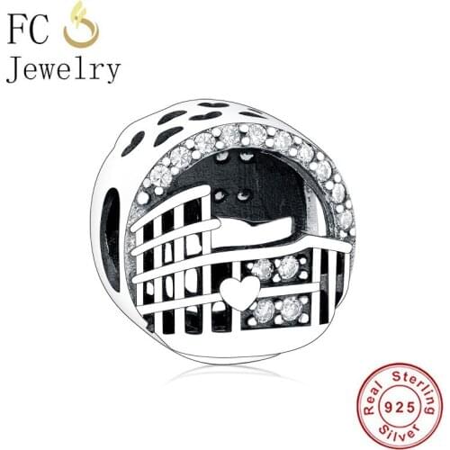 FC Jewelry Fit Original Brand Charm Bracelet Authentic 100% 925 Silver Rome Colosseum Bead For Making Women Summer Berloque