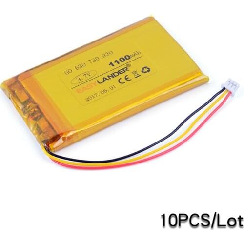 10PCS/Lot 3.7V 1100mAh replacement Li-Polymer Battery For MP4 E-Book Tomtom Go530 Go 630 Go630T 720 730 730T 930T VF8 DVR
