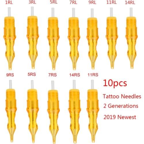 Newest 10PCs Disposable Tattoo Cartridge Needles 1RL/3RL/5RL/7RL/9RL/11RL/14RL/5RS/7RS/9RS/11RS for Microblading Tattoo Machine