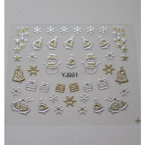 2PCS YJ051 Nail Art Cute Christmas Sticker Nail Art Sticker