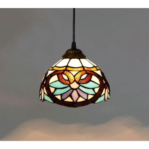 20cm European-Style Creative Tiffany Glass Aisle Restaurant Corridor Balcony Bar Small Droplight Lovely Baroque