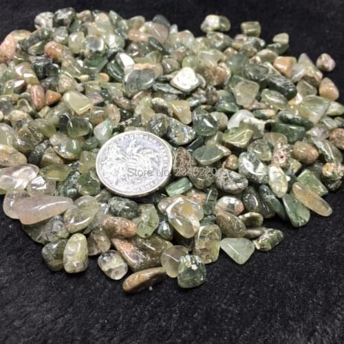7-9mm 1000g AAA+ Wholesale Bulk ""Green Hair"" Quartz Tumbled Stones Polished Chakra Healing Reiki Beads