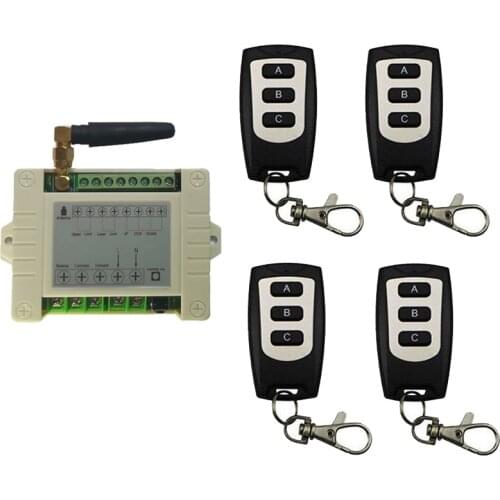 AC 220 V RF 2CH Wireless Remote Control Receiver + 3 Button Waterproof Transmitter Tubular Motor Garage Door Projection Screen