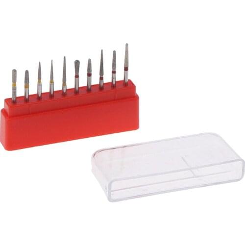 High Quality 10pcs/kit Dental Diamond Burs for Teeth Porcelain Ceramics Composite Polishing
