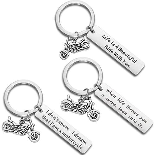 Motorcycle Keychain , Hand Stamped Drive Safe Motorbike Keyring, Gift For Him, Dad Gift, Fathers Day Gifts, Funny Jewelry Gifts