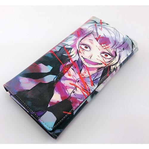 Long style PU wallet with colorful printing of Anime Tokyo Ghoul JUZO SUZUYA