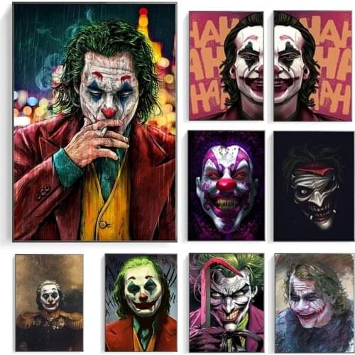 Move Star Joker Street Graffiti Art Funny Canvas Painting Posters and Prints Modern Wall Art Picture for Living Room Decoration