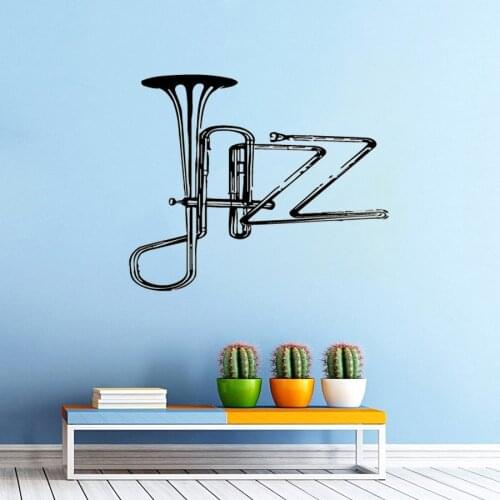 Instrument Tool Wall Sticker Jazz Saxophone Wall Decal Music Band Wall Mural New Design Jazz Srtly Wallpaper Home Decor AY1245