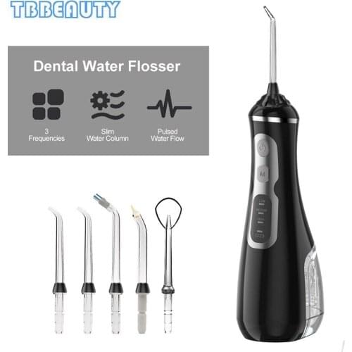 Portable Dental Flosser Oral Irrigator Water Pick Jet Dental Care 180ML Water Tank Waterproof Teeth Clean with 5pcs tips