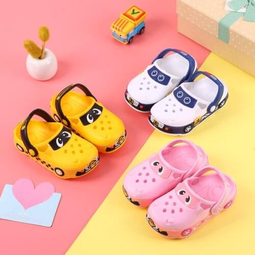 0-6y Kids Mules & Clogs Summer Baby Boys Girls Croc Sandals Flat Heel Cartoon Beach Non-Slip Slippers Children Garden Shoes C25