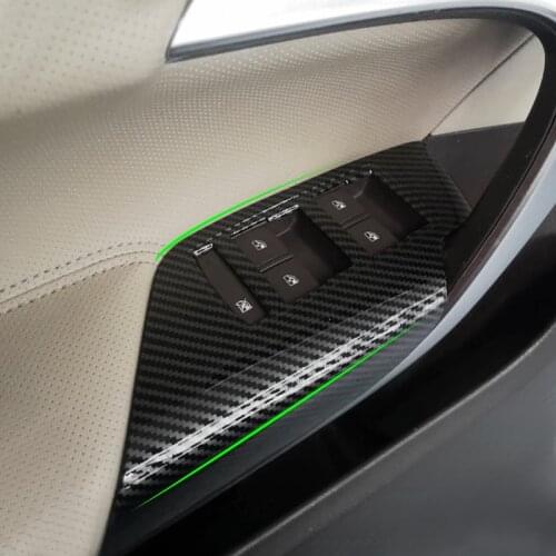 Carbon Texture Car Door Window Lifter Control Panel Cover Sticker Trim For Buick Regal 2009 2010 2011 2012 2013 2014 2015 2016