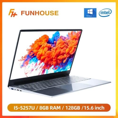 Intel Core I5-5257U 15.6 Inch 8G RAM 128G/256G SSD Metal Laptop Portable Business Office PC Computer New Gaming Netbook Students